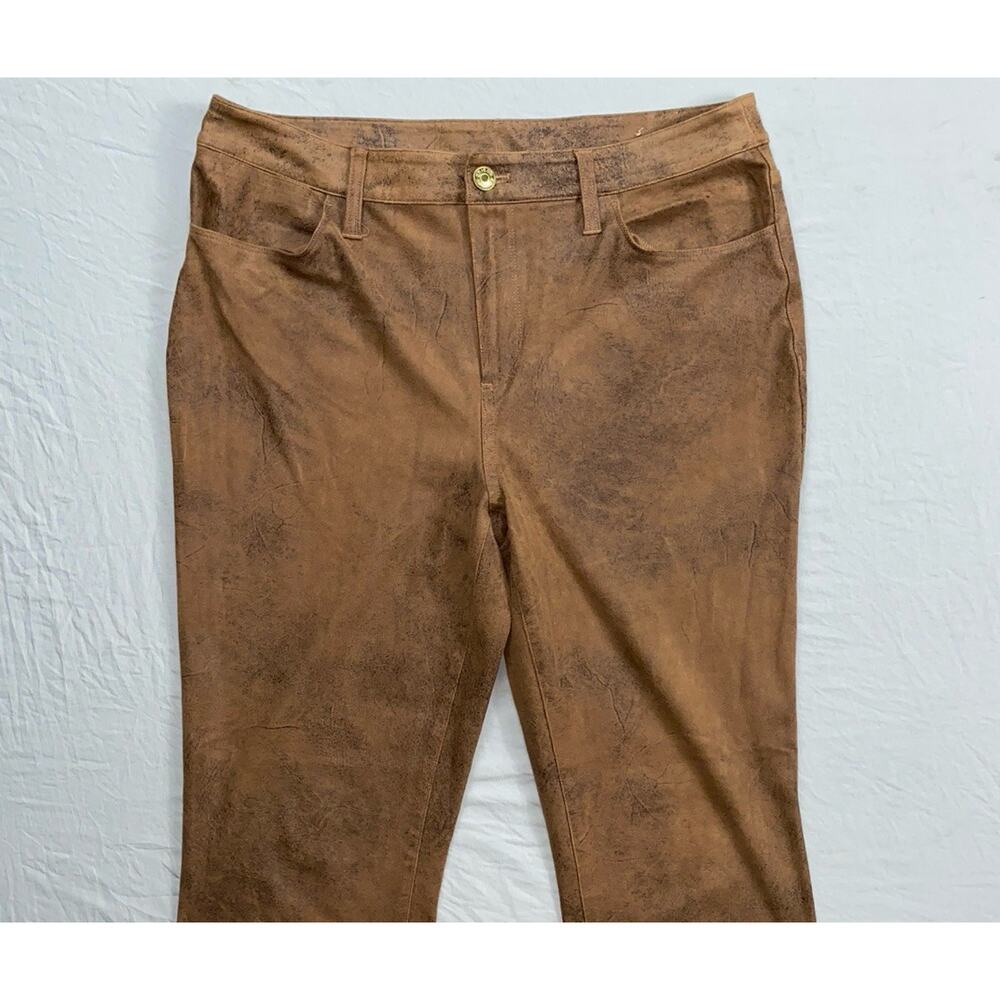Chico's 470274170 Faux-Suede Worn Luggage Slim Pants. Women's 1R (8). MINT!